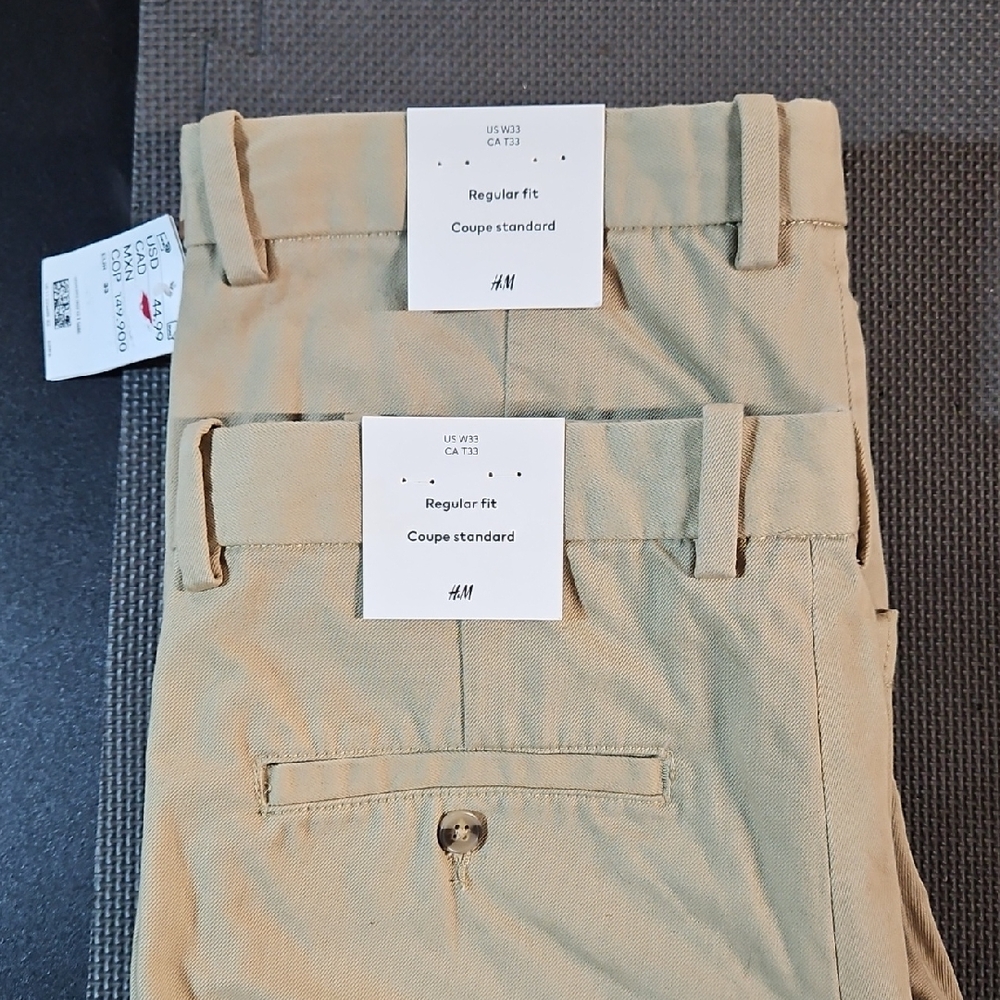 H&M Men's Regular Fit Khaki Pants Size 33